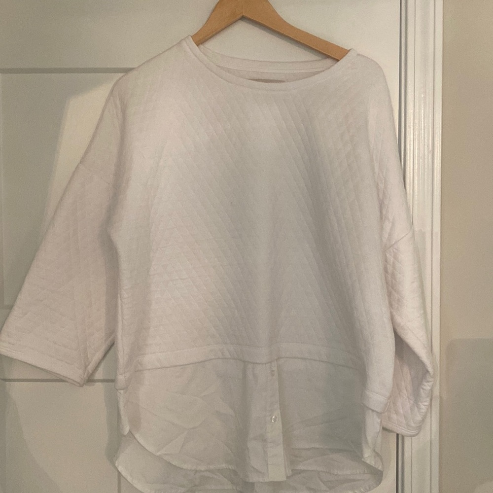 White Quilted Top From the Loft